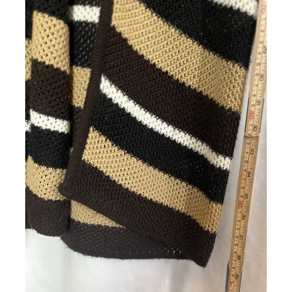 Vintage Y2K Rave Womens Knit Sweater Cardigan Duster Size M Striped Coachella - Picture 12 of 14